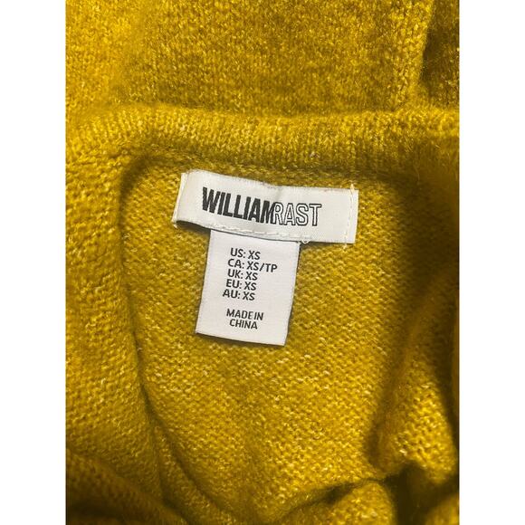 William Rast Alpaca Blend Mustard Yellow Turtleneck Sweater Size XS Soft Winter - Picture 2 of 7